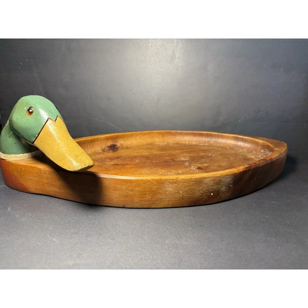 Hand Carved Mallard Duck Desk Tray French Broad River Decoy Co,